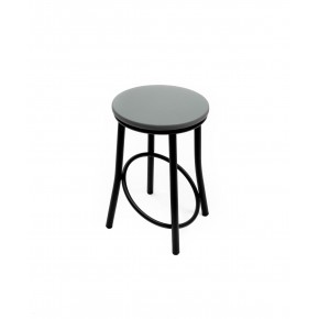 Табурет ВВР Сфера серый/черный, экокожа